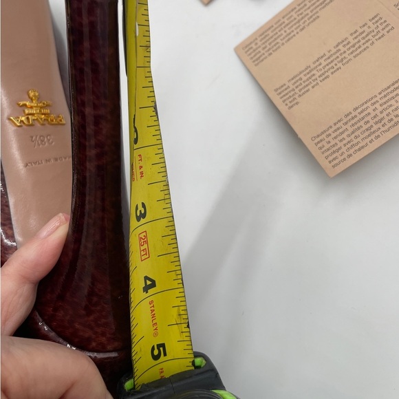 PRADA Peep Toe Luxury Patent Leather Vernice St. Pony Brown Tones High Heel Pump - Picture 10 of 10